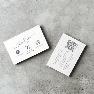 Sociale media pictogrammen QR-code bedankt dat je  Informatiekaartje