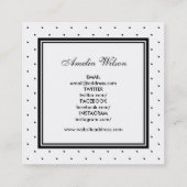 Sociale media Polka Dot Pink Ribbon Monogram Vierkante Visitekaartje (Achterkant)