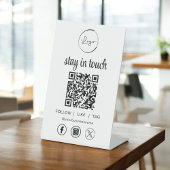 Sociale media QR Code Business Logo Reclamebord Met Voetstuk