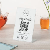 Sociale media QR Code Business Logo Reclamebord Met Voetstuk (Insitu)