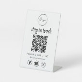 Sociale media QR Code Business Logo Reclamebord Met Voetstuk (Voorkant)