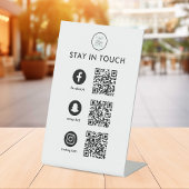 Sociale media QR Code Business Pedestal Sign Reclamebord Met Voetstuk