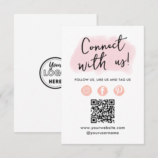 Sociale media QR-code Een verbinding met ons Visit Kaart (Voorkant / Achterkant)