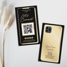 Sociale media QR-code Feminine Moderne Gold Busine