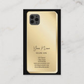 Sociale media QR-code Feminine Moderne Gold Busine Visitekaartje (Achterkant)