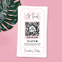 Sociale media QR-code Feminine Pink Modern