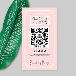 Sociale media QR-code Feminine Pink Moderne Busine Visitekaartje