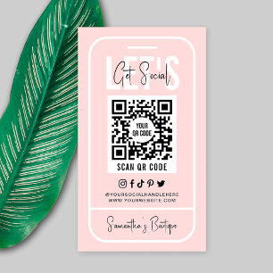 Sociale media QR-code Feminine Pink Moderne Busine Visitekaartje