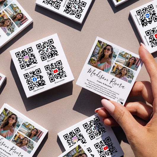 Sociale Media QR Code Foto Raster Content Creator Vierkante Visitekaartje