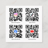 Sociale Media QR Code Foto Raster Content Creator Vierkante Visitekaartje (Achterkant)