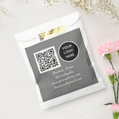 Sociale media QR-code grijs bedrijfslogo Bedankzakje (Gezegeld)