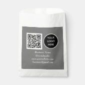 Sociale media QR-code grijs bedrijfslogo Bedankzakje (Voorkant)