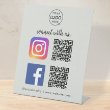 Sociale media | QR-code Instagram Facebook Grey