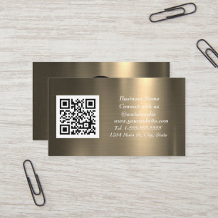 Sociale media QR Code Koper Gold Metallic Visitekaartje