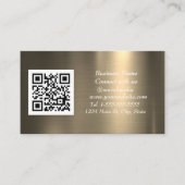 Sociale media QR Code Koper Gold Metallic Visitekaartje (Voorkant)