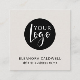 Sociale Media QR Code Logo Elegant Eggshell Vierkante Visitekaartje