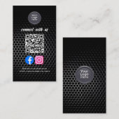 Sociale Media QR Code Modern Pro Minimalistisch St Visitekaartje (Voorkant / Achterkant)