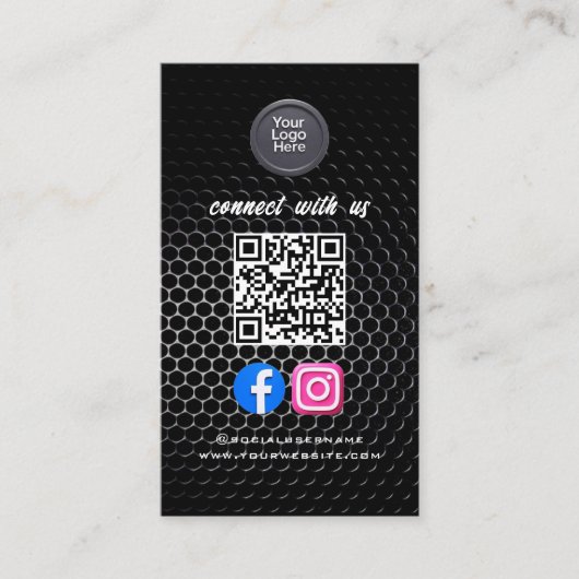 Sociale Media QR Code Modern Pro Minimalistisch St Visitekaartje (Voorkant)