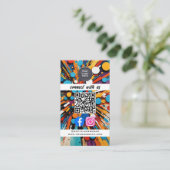 Sociale Media QR Code Modern Pro Minimalistisch St Visitekaartje (Staand voorkant)