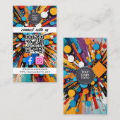 Sociale Media QR Code Modern Pro Minimalistisch St Visitekaartje (Voorkant / Achterkant)
