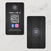Sociale Media QR Code Modern Pro Minimalistisch St Visitekaartje (Voorkant / Achterkant)