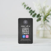 Sociale Media QR Code Modern Pro Minimalistisch St Visitekaartje (Staand voorkant)