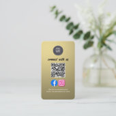 Sociale Media QR Code Modern Pro Minimalistisch St Visitekaartje (Staand voorkant)