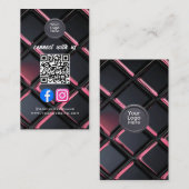 Sociale Media QR Code Modern Pro Minimalistisch St Visitekaartje (Voorkant / Achterkant)
