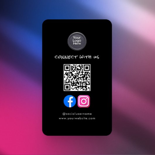 Sociale Media QR Code Modern Pro Minimalistisch St Visitekaartje