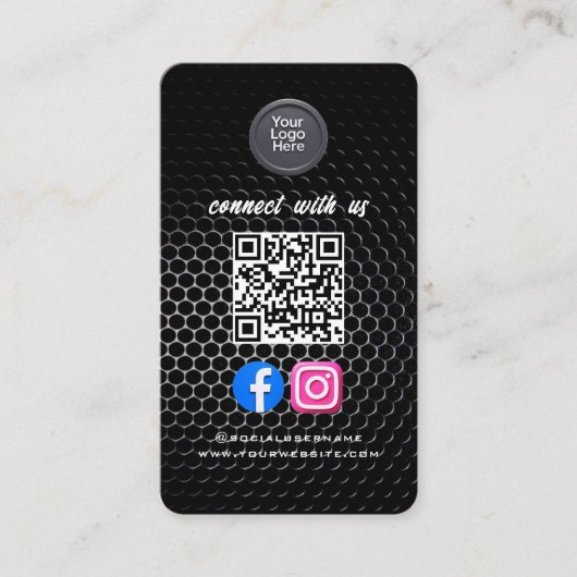 Sociale Media QR Code Modern Pro Minimalistisch St Visitekaartje (Voorkant)