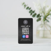 Sociale Media QR Code Modern Pro Minimalistisch St Visitekaartje (Staand voorkant)