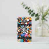 Sociale Media QR Code Modern Pro Minimalistisch St Visitekaartje (Staand voorkant)