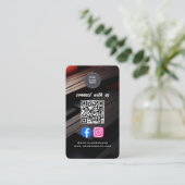 Sociale Media QR Code Modern Pro Minimalistisch St Visitekaartje (Staand voorkant)