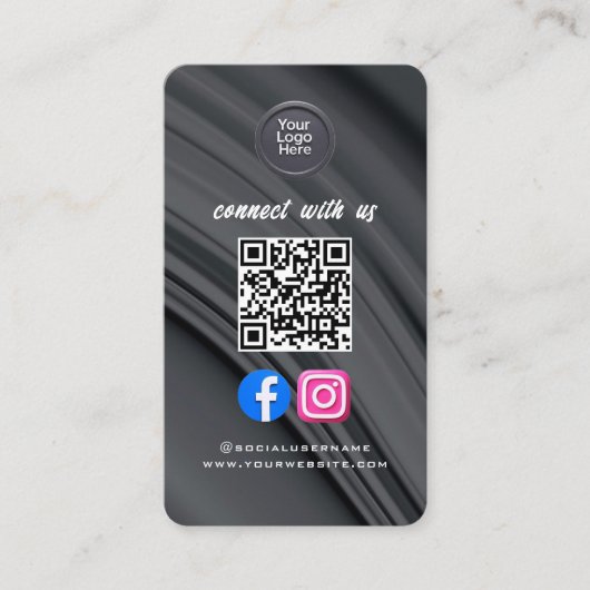 Sociale Media QR Code Modern Pro Minimalistisch St Visitekaartje (Voorkant)