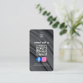 Sociale Media QR Code Modern Pro Minimalistisch St Visitekaartje (Staand voorkant)