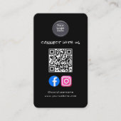 Sociale Media QR Code Modern Pro Minimalistisch St Visitekaartje (Voorkant)