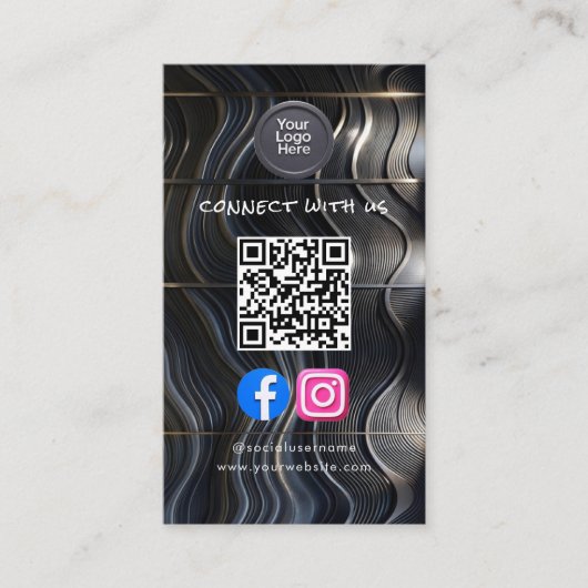 Sociale Media QR Code Modern Pro Minimalistisch St Visitekaartje (Voorkant)