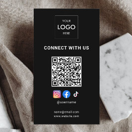 Sociale media QR-code Moderne Logo zwart Visitekaartje