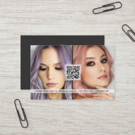 Sociale media QR code moderne make-up artistieke f Visitekaartje