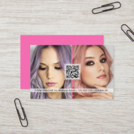 Sociale media QR code moderne make-up artistieke f Visitekaartje