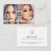 Sociale media QR-code moderne make-up artistieke f Visitekaartje (Voorkant / Achterkant)