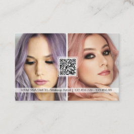 Sociale media QR-code moderne make-up artistieke f Visitekaartje