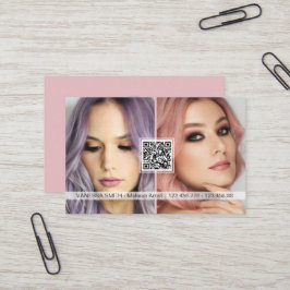 Sociale media QR code moderne make-up artistieke f Visitekaartje