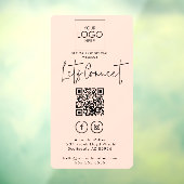 Sociale Media QR Code Neem Contact Met Ons Modern Raamsticker (Vel 3)