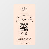 Sociale Media QR Code Neem Contact Met Ons Modern Raamsticker (Vel)