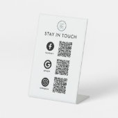Sociale media QR Code Pedestal Sign Reclamebord Met Voetstuk (Voorkant)
