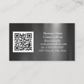 Sociale media QR-code Scannable Black Metallic Visitekaartje (Voorkant)