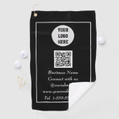 Sociale media QR-code Scannable Black Professional Golfhanddoek (Insitu)