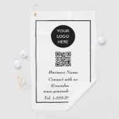 Sociale media QR-code Scannable Black Professional Golfhanddoek (Insitu)