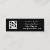 Sociale media QR-code Scannable Black Professional Mini Visitekaartje (Voorkant)